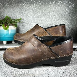 Dansko Brown Leather Professional Mules Clogs Shoes EU 38 US 7.5 8